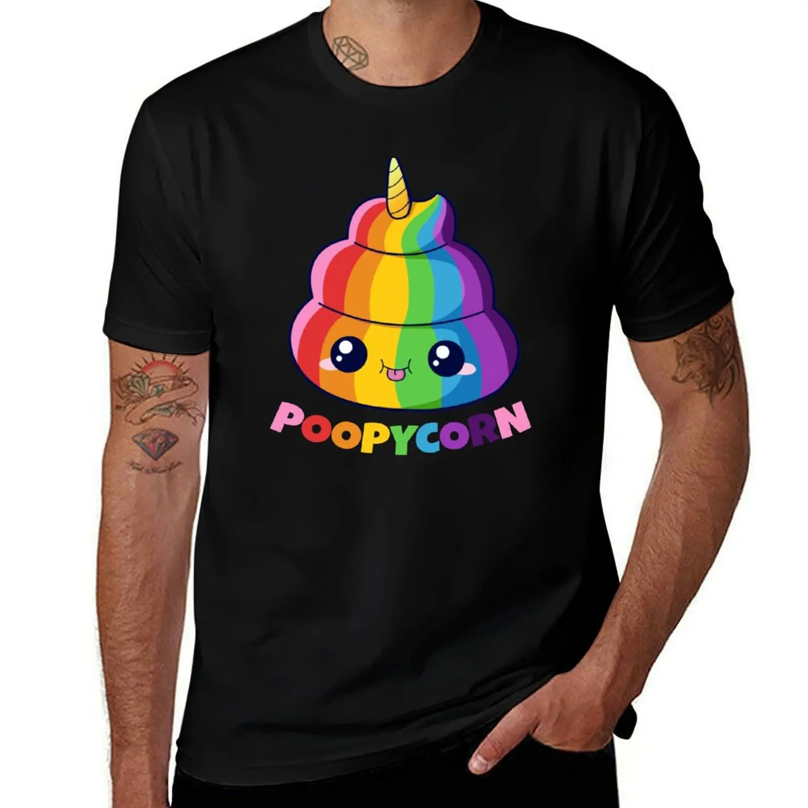 

Poopycorn unicorn poop T-Shirt man t shirts for men casual man t shirt heavy cotton t shirts cotton 100% T-shirt