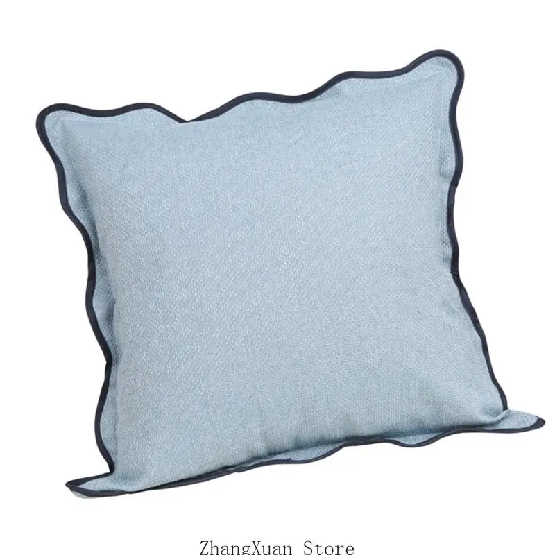 Polyester-Kissenbezug, 45 quadratisch, dekorativer Schonbezug mit Randbesatz für Stuhl, Sitz, Sofa, Akzent, 3 x – Detail 10