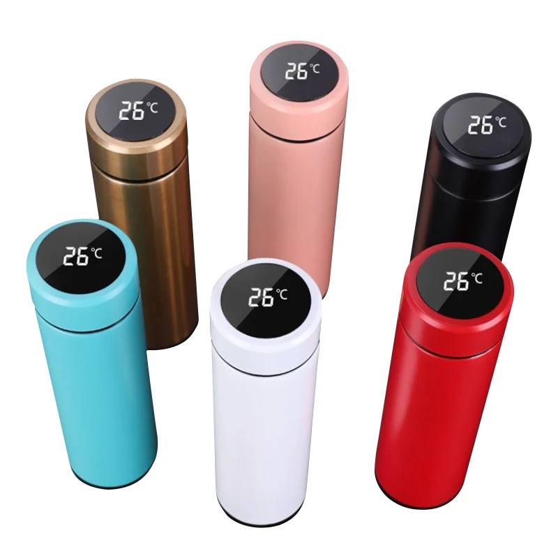 500ml Double Wall Smart  Temperature Led Display Vaccum Smart Flask Stainless  Smart Temperature sensor wifi Zigbee temperature