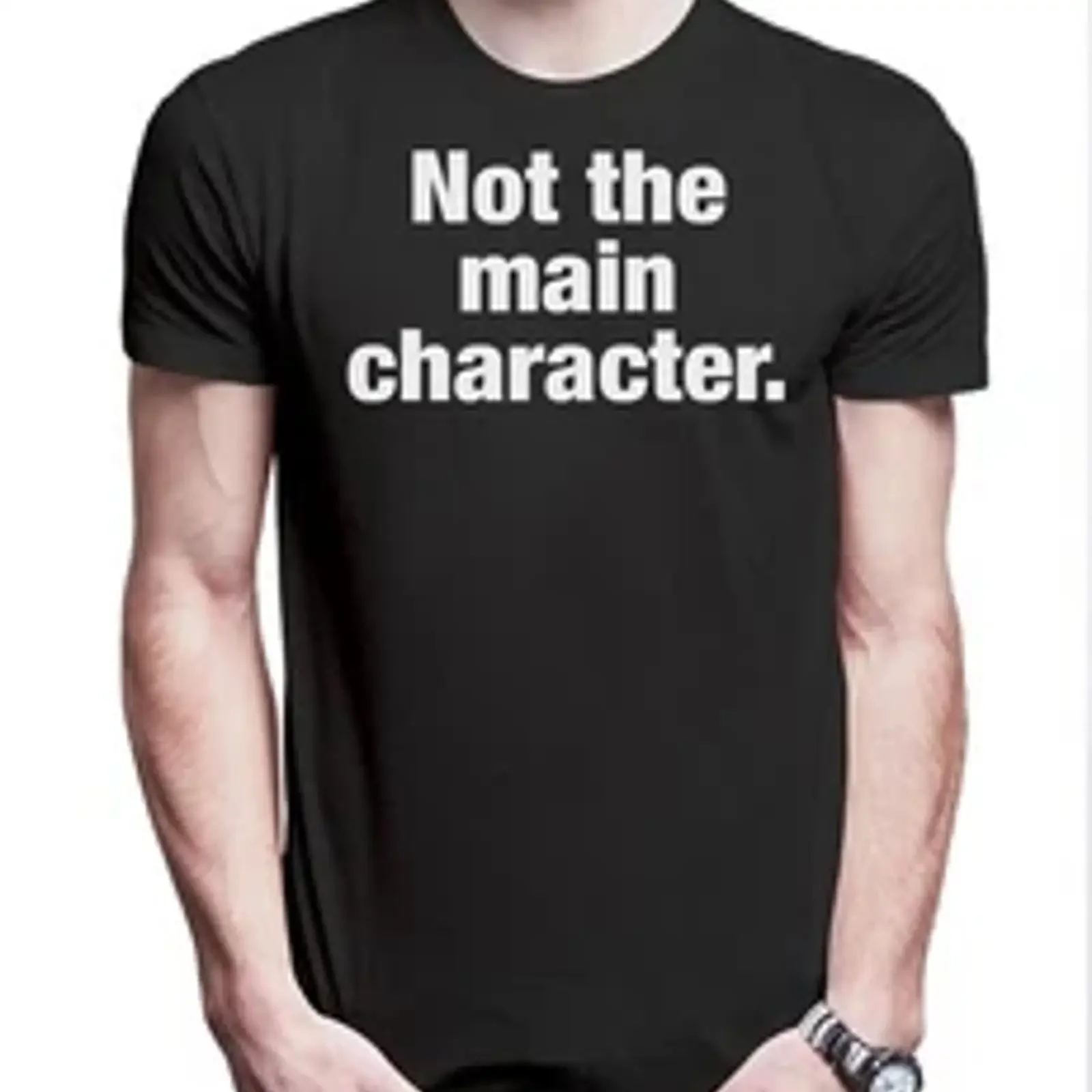 Not The Main Character Herren T Shirt Hauptdarsteller Statist NPC Slogan Spruch vintage Washed Casual Soft Stylish Breathable