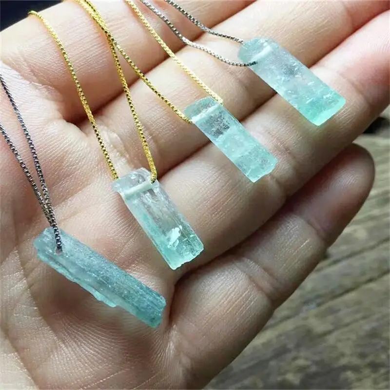 

S925 Natural Beryl Pendant DIY Fashion Elegance Healing Jewelry Birthday Crystal Gift For Women Mature 1PCS