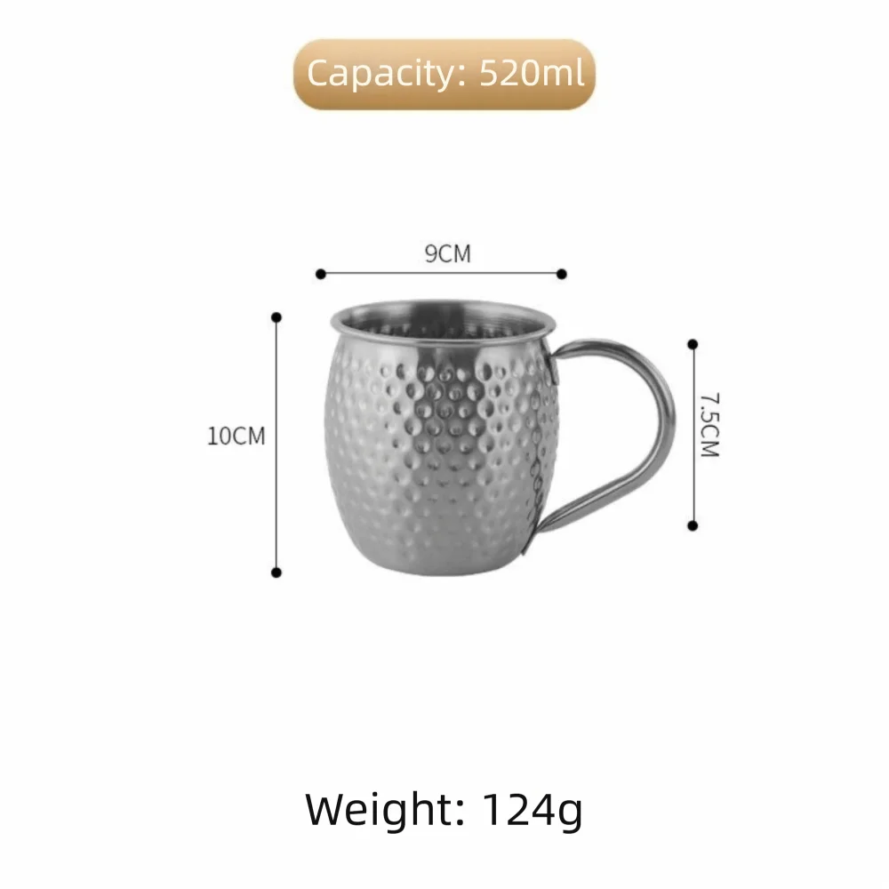Creative 520ml Moscow Mule Mug Rust-proof Stainless Steel Beer Mug Easy To Clean Large Capacity Cold Drink Cup Coffee Cup view 3