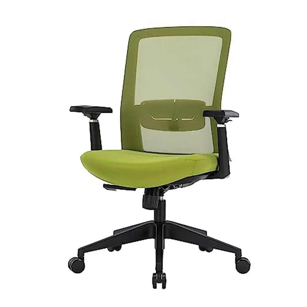 Silla de oficina ergonómica giratoria de malla con respaldo medio, altura ajustable, reposabrazos, silla de conferencia, ligera, duradera, portátil, Ingram