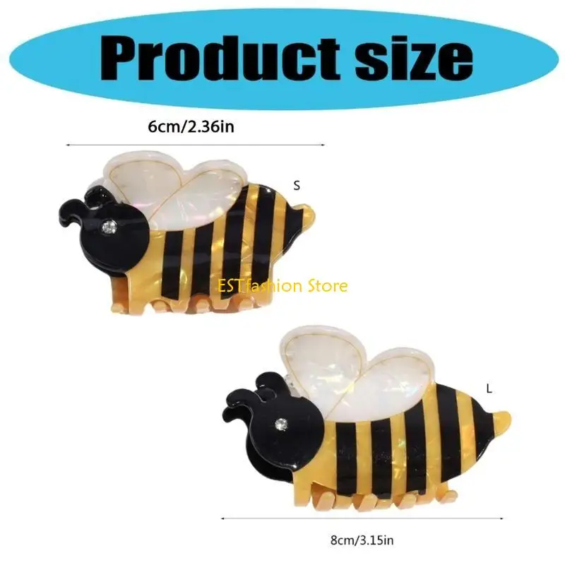 Y5GC BEES BEES HAIR CLAW CLAW جميل النحل مجوهرات شعر الشعر الأنيقة مشابك مخلب مناسبة لمختلف تسريحات الشعر #6