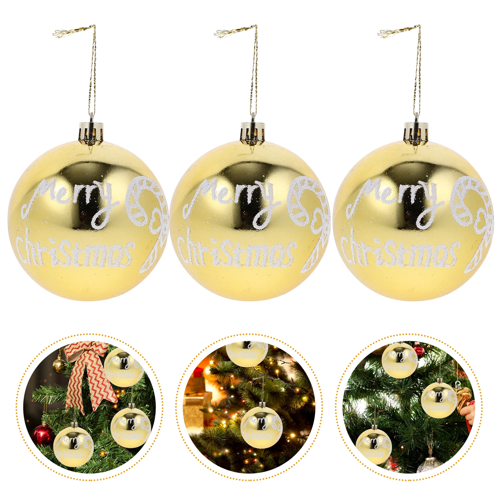 

6 Pcs Christmas Ball Pendant Decorations Hanging Ornaments for Home Balls Tree Plastic
