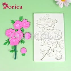 Peony Flower Silicone Embossed Mold Home Decorating Tools Sugarcraft Chocolate Fondant Cake Mould DIY Resin Clay Relief Model