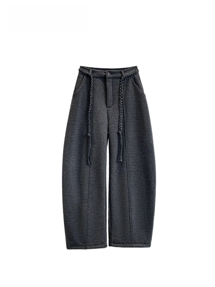 

High Waist Fce Lined Straight Leg Pants plus Size Women's Spring Loose Fit Trousers Pear aped Body Versatile Casual Pants