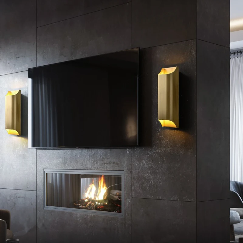 YEBMLP Postmodern Copper Wall Light Interior Design Decor Porch Lamp  Aisle Living Room Ambient Lamp Stair Light Bedside Lights