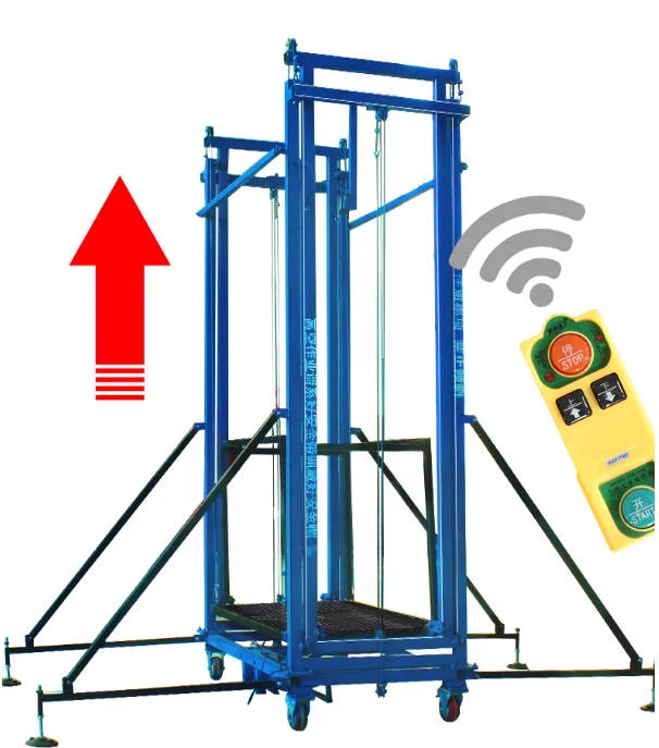 Foldable Cargo Elevators Electric Retractable Platforms for  Use Steel Construction Wire Rope Sling