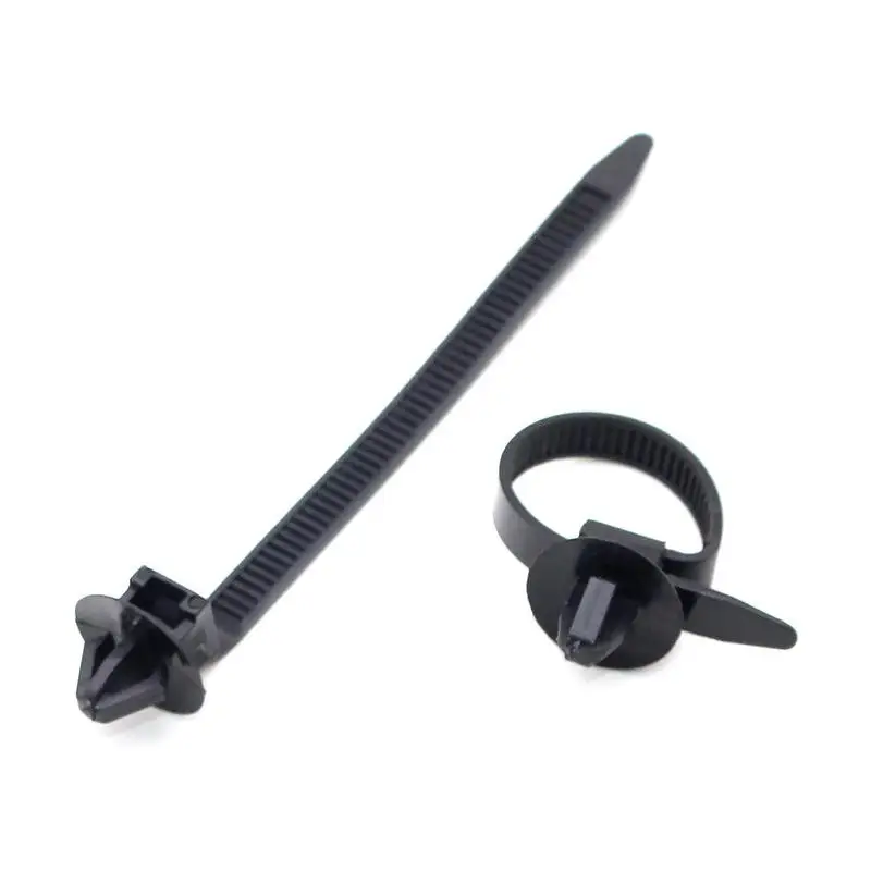10/20PCS Car Nylon Black Cable Ties Push Mount Wire Harness Fastener Cable Clamp Clips Ties Management Car Wire Organizers