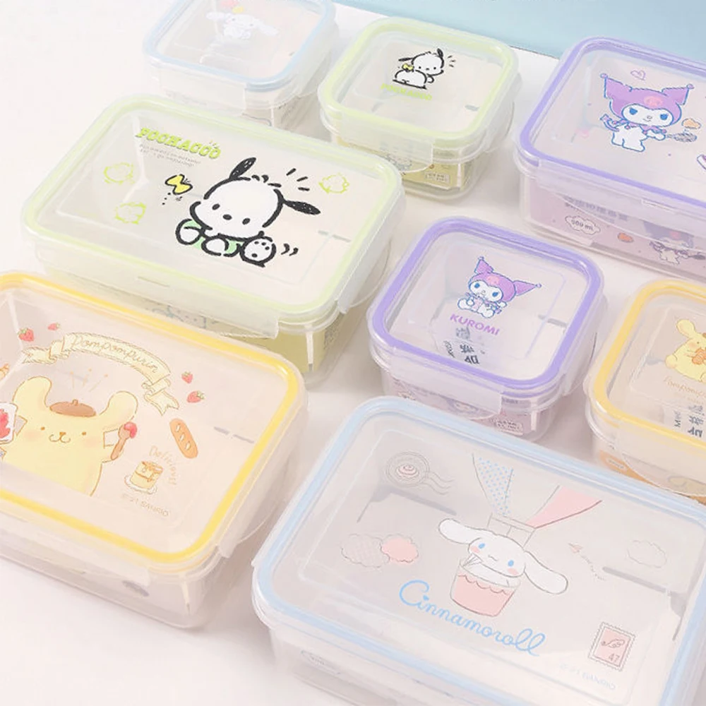 300/900ML Saniro Kuromi Cinnamoroll Lunch Box Pochacco Student Eco-friendly Bento Box Tableware Food Storage Container Portable image 2
