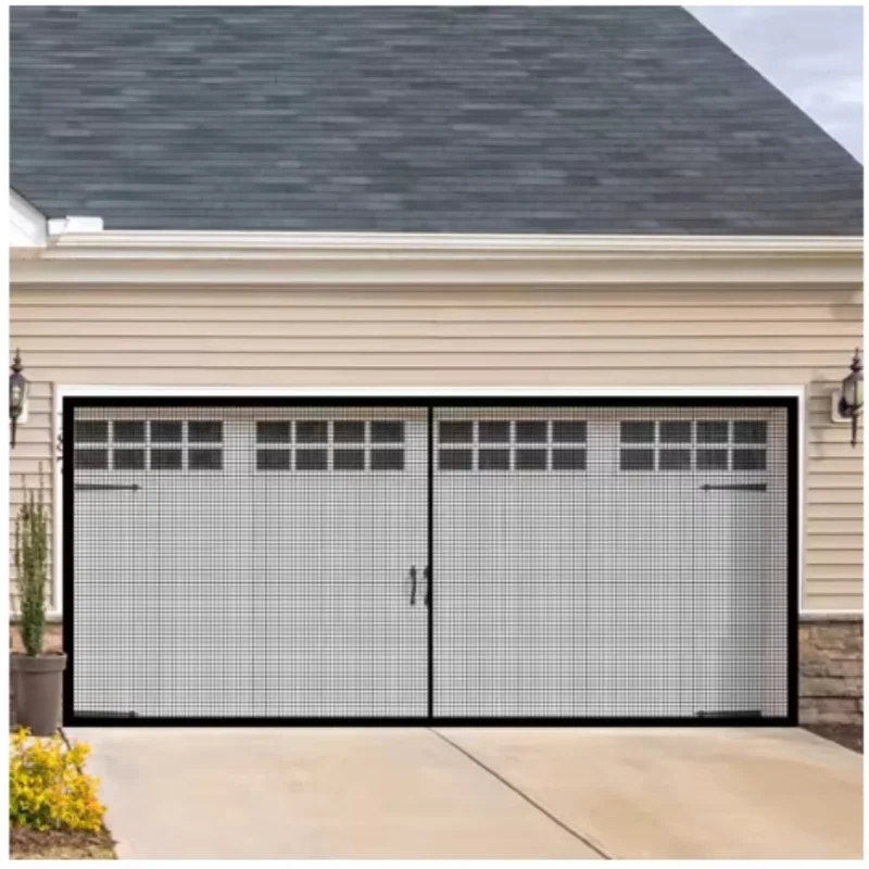 Fiberglass Garage Door Curtain - Magnetic Insect & Dust Proof, Fits Two Cars, Easy No-Drill Installation