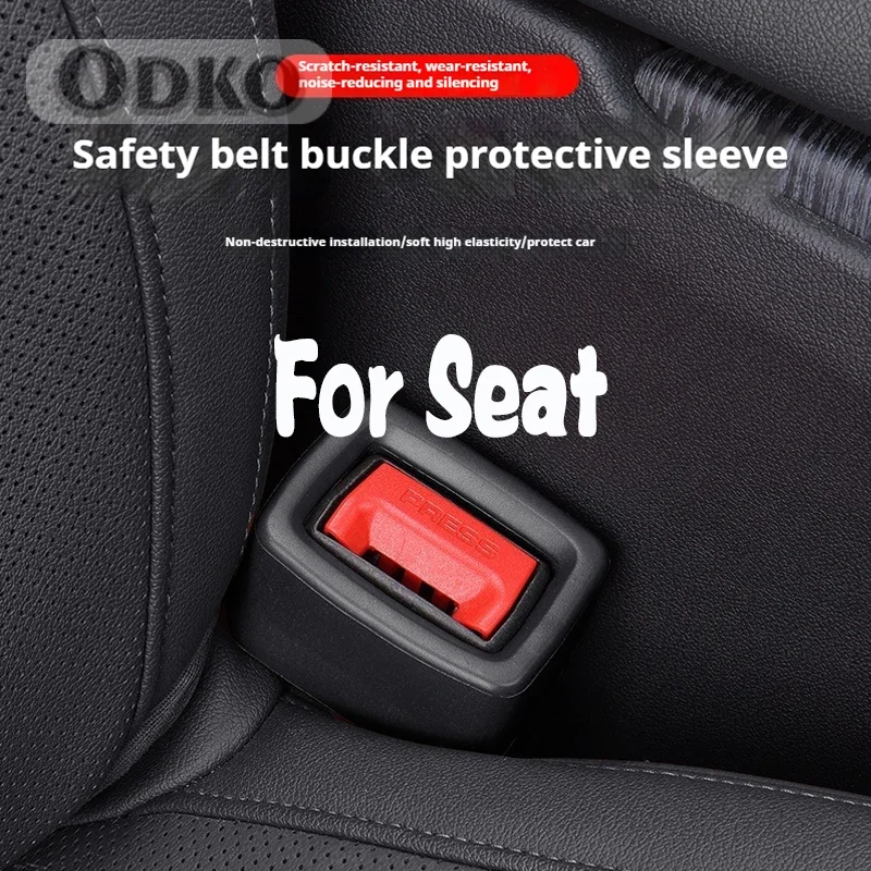 Car Seat Belt Bracket Silicone Buckle Protective Cover For Seat Cupra Leon Cup Racing E-Racer Formentor ABT Ibiza VZ3