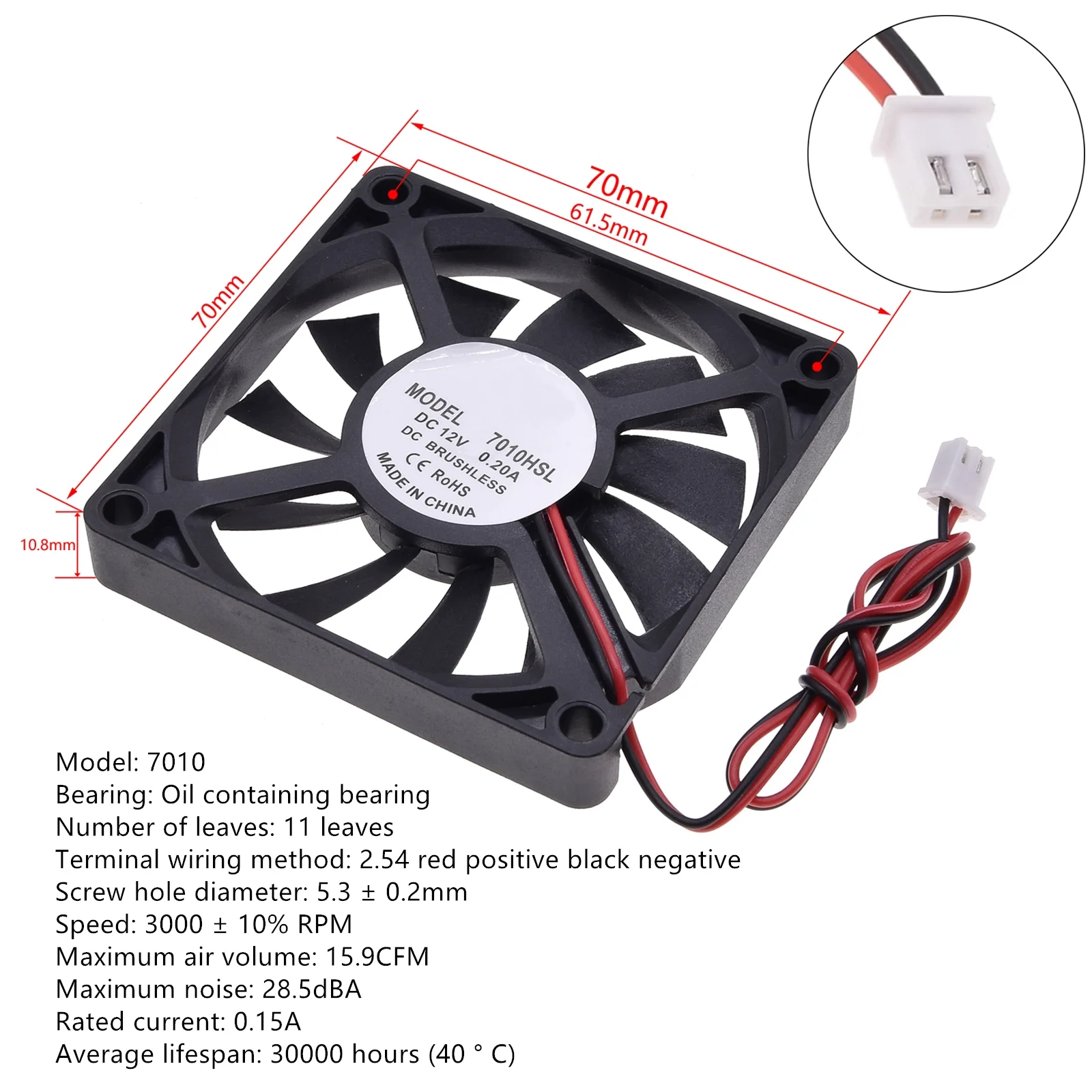 Geräuscharmer DC12V bürstenloser Ölgekühlter Lüfter, für Stromversorgung, Spielzeuggehäuse, verschiedene Größen verfügbar 2 3 4 5 6 7 8 9CM, geräuscharm – Detail 13