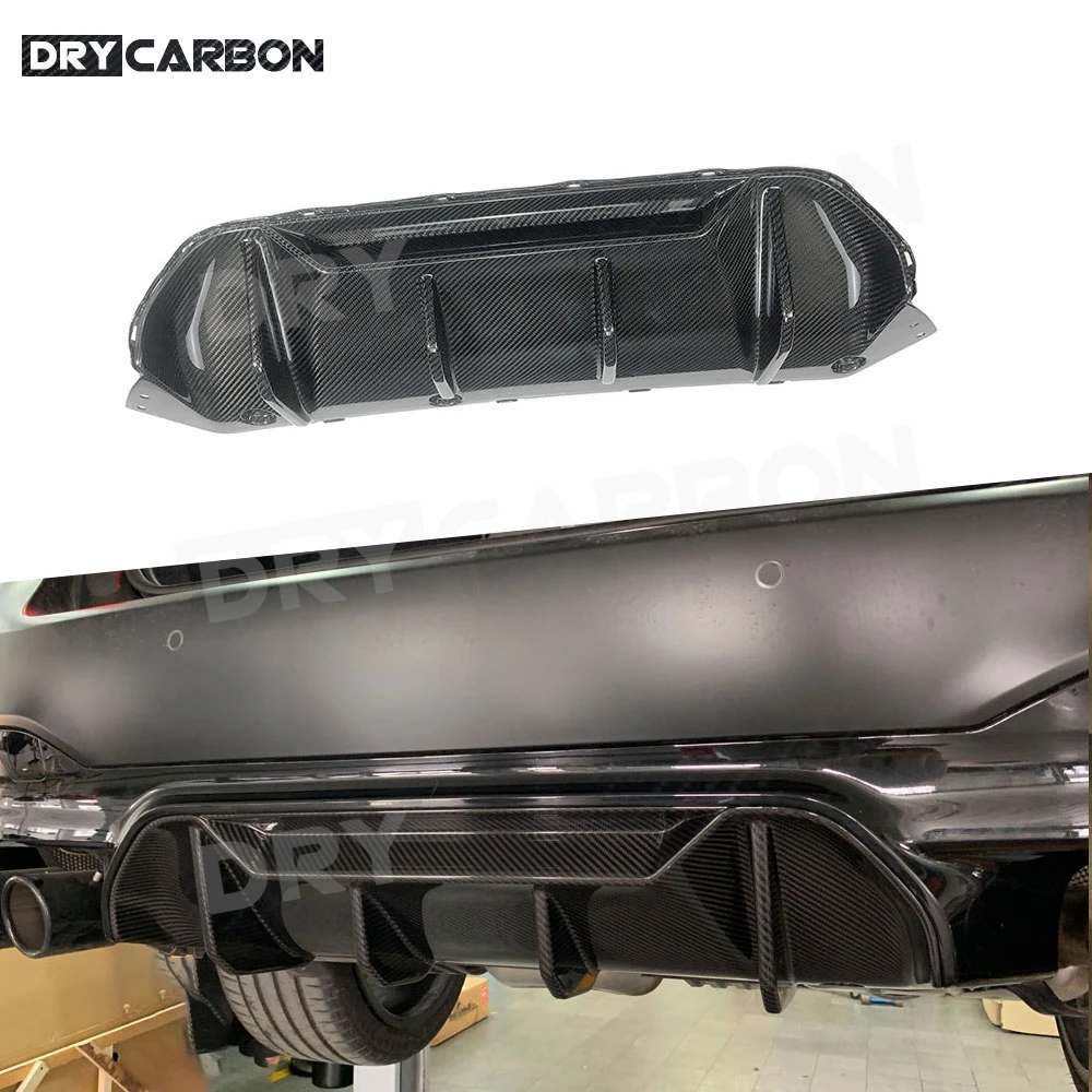 Für BMW F90 M5 2017-2019 Trockener Kohlefaser-Heckdiffusor Lippe Auto-Diffusor Spoilerplatte Kofferraum-Splitter Karosserie-Kit FRP