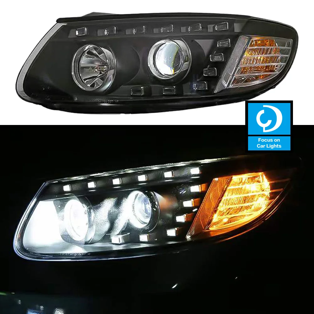 Car Front Headlight For SantaFe Santa Fe 2006-2012 LED HeadLamp Styling Dynamic Turn Signal Lens Automotive Accessories Assembly