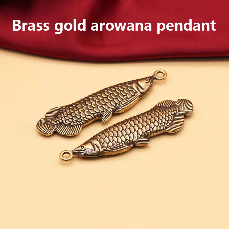 /Vly/Retro Charm Brass Fish Charms Pendant DIY Ornament Miniature Keychain Jewelry Home Decoration Craft Souvenir Gift 1PCS