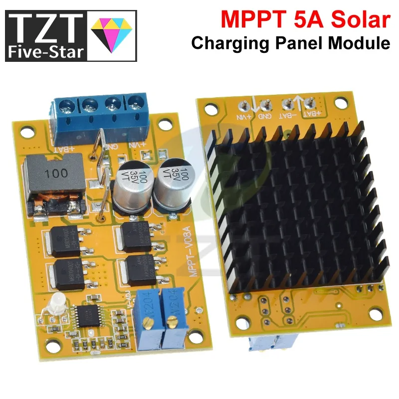 TZT 5A MPPT Solar Panel Regulator Controller Solar Charging Control Panel Battery Charging 9V 12V 24V Auto Switch view 5