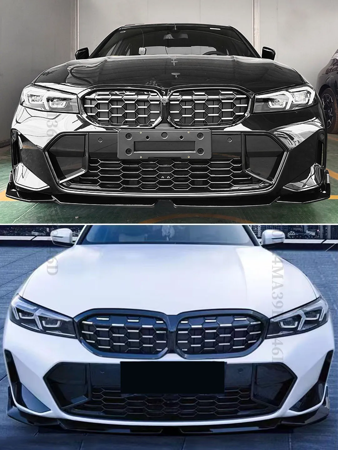 Front Kidney Double Slat Diamond Grille Grill Center Grid Mesh Tuning Part For BMW 3 Series G20 G21 LCI 2023 330i 320d M340i