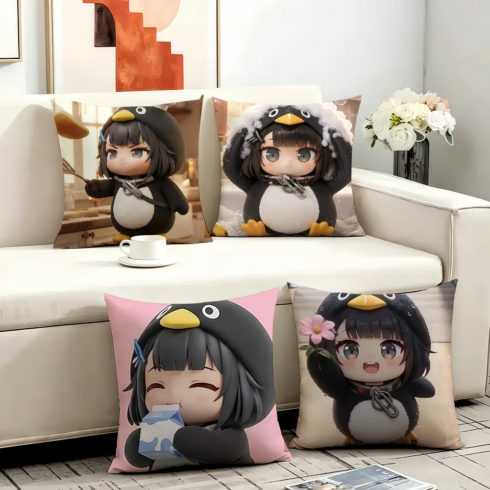 Cute G-Gugugaga Penguin cushion cover Comfortable Decorative For Bedroom Living room Dormitory Picnic and Holiday Decoration