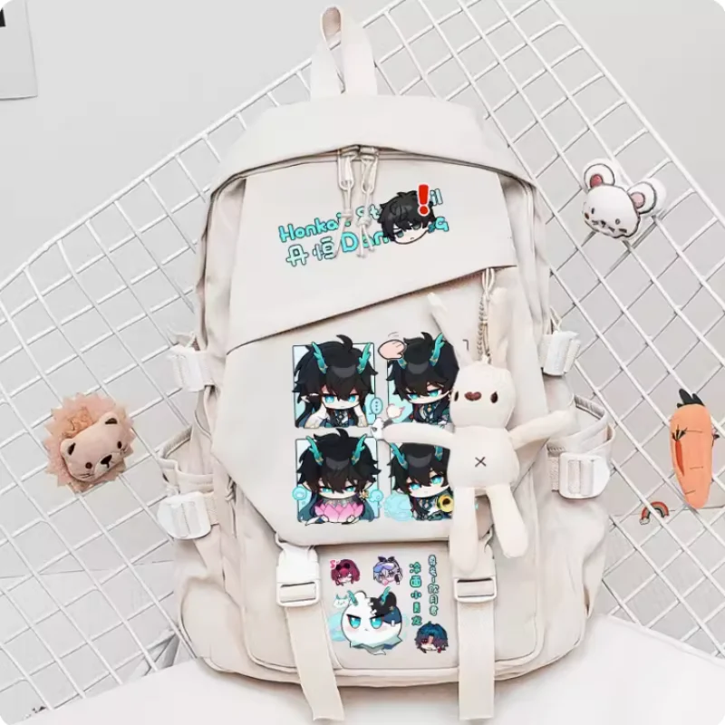 Mochila escolar para adolescente, anime honkai: trilho estelar, Dan Heng, bolsa de viagem para meninos, grande capacidade