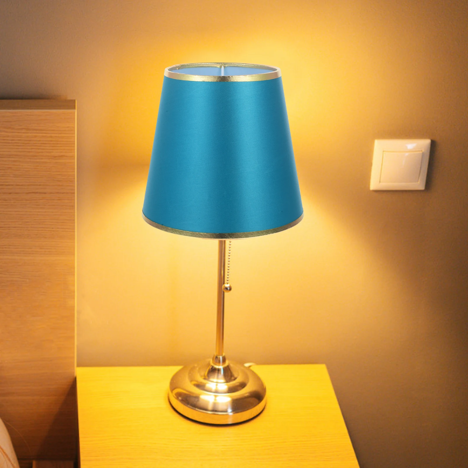 

Round Lamp Shade E27 4cm Diameter 19CM Green Gold Desk Lamp Cover Replacement Shades for Table Bedroom