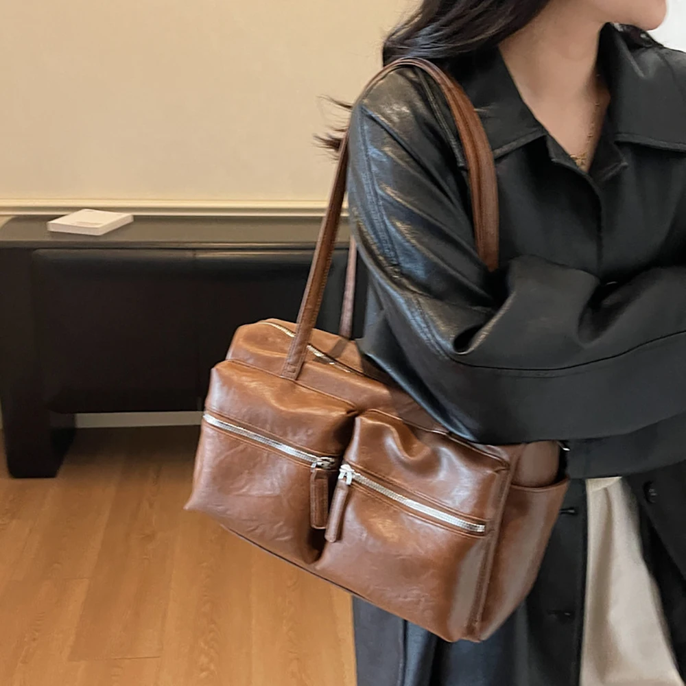 خمر جيوب متعددة حقيبة كتف واحدة المرأة عالية الجودة الصلبة سعة كبيرة حقائب الإبط تنوعا تخفيف كل مباراة حقائب اليد