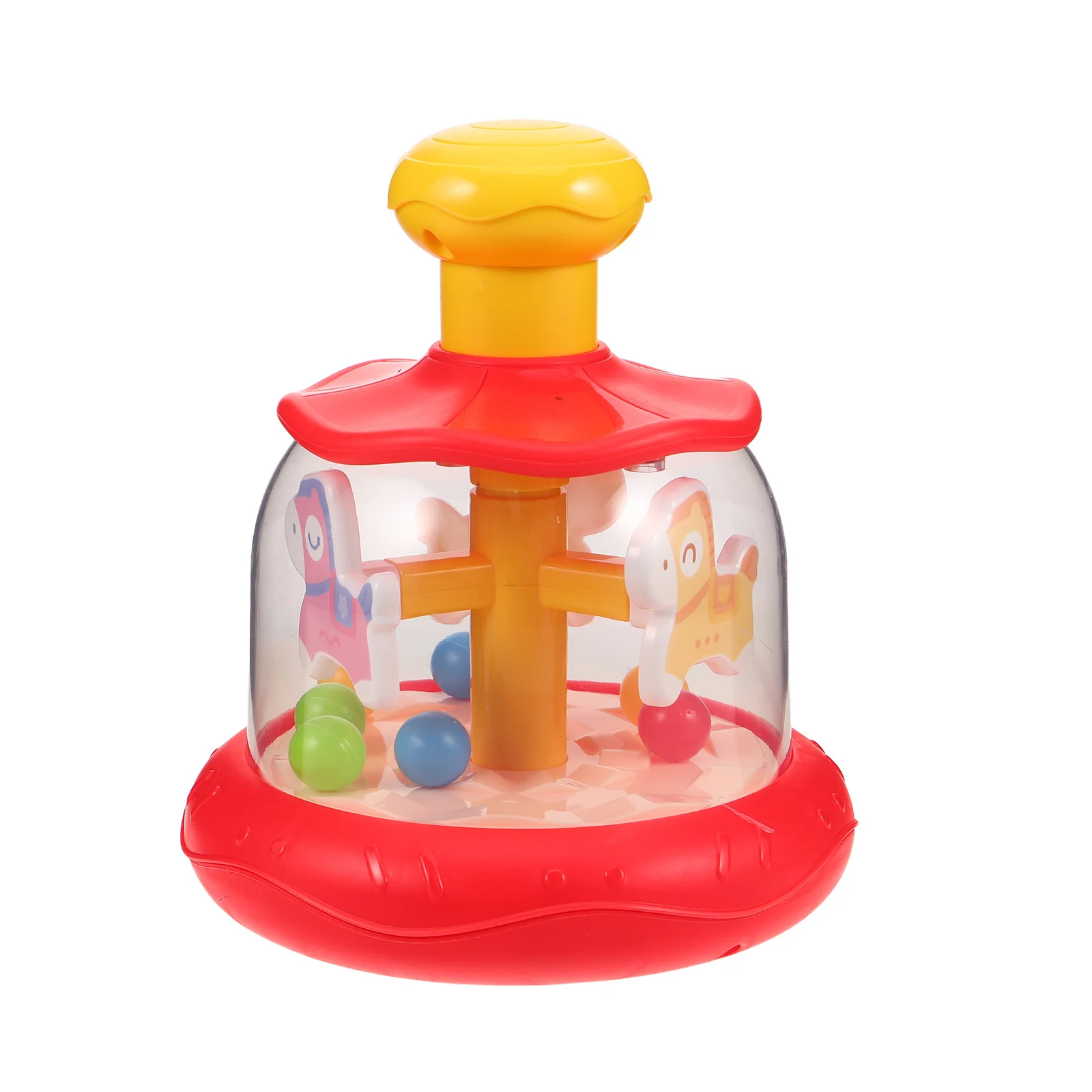 

Rotating Carousel Baby Sensory Plaything - Montessori Inspired Animal Jumping Bounce Fidget - Early Education Tool for Hand Eye