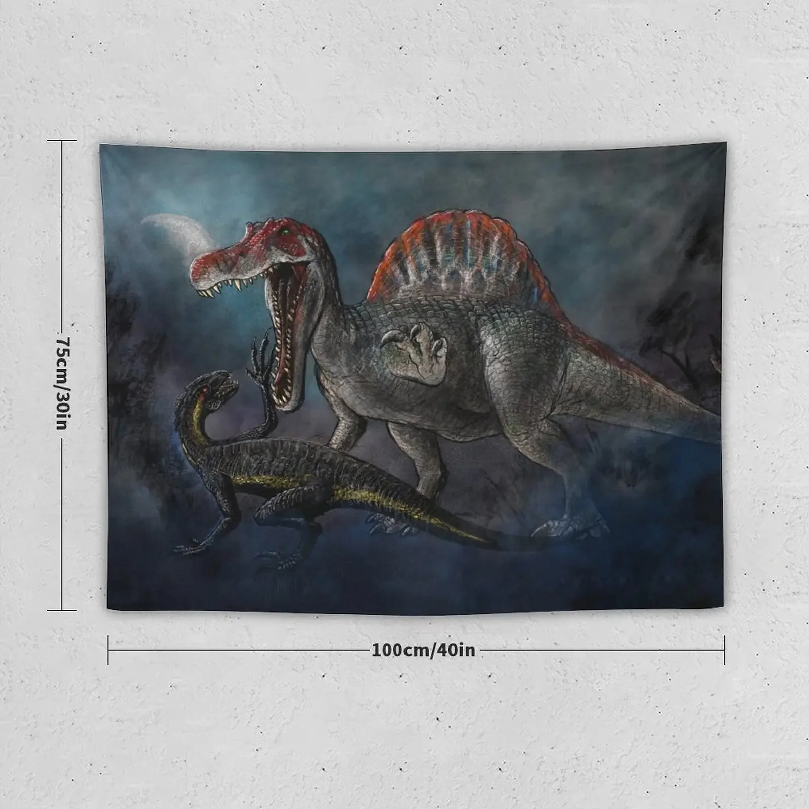 Spinosaurus vs Indominus Rex Dinosaur Battle Tapestry Cute Room Decor Room Decoration Aesthetic Tapestry