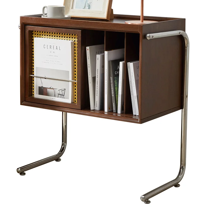 Nordic solid wood magazine cabinet, simple modern sofa side cabinet, Japanese bedside table, American multi-functional