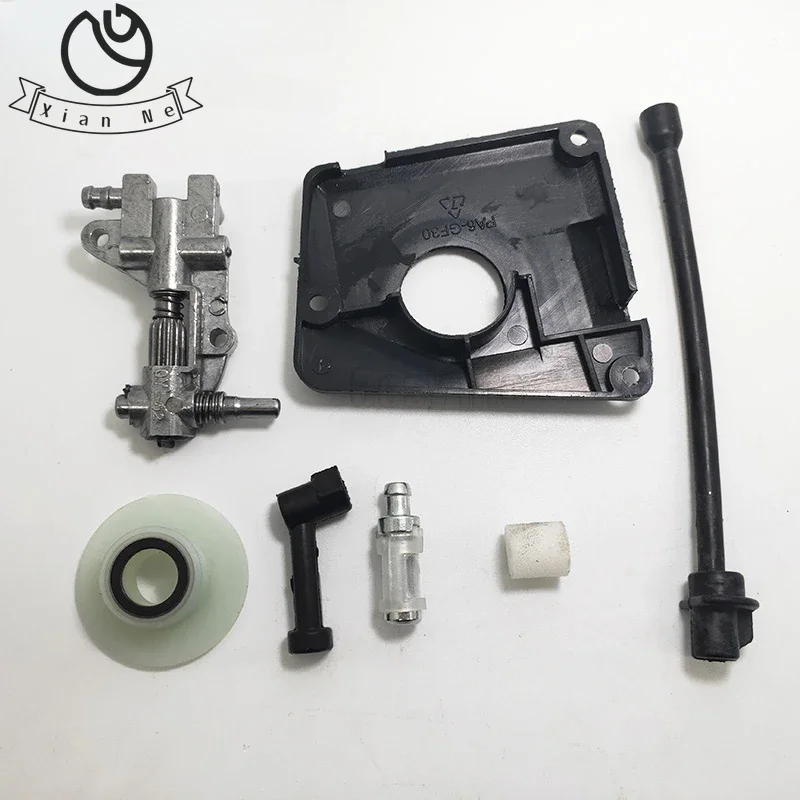 Kit de engrenagem sem-fim da bomba de óleo adequado para motosserras chinesas 4500 5800 45CC 52CC 58CC tampa da bomba de óleo tubo de óleo e outros