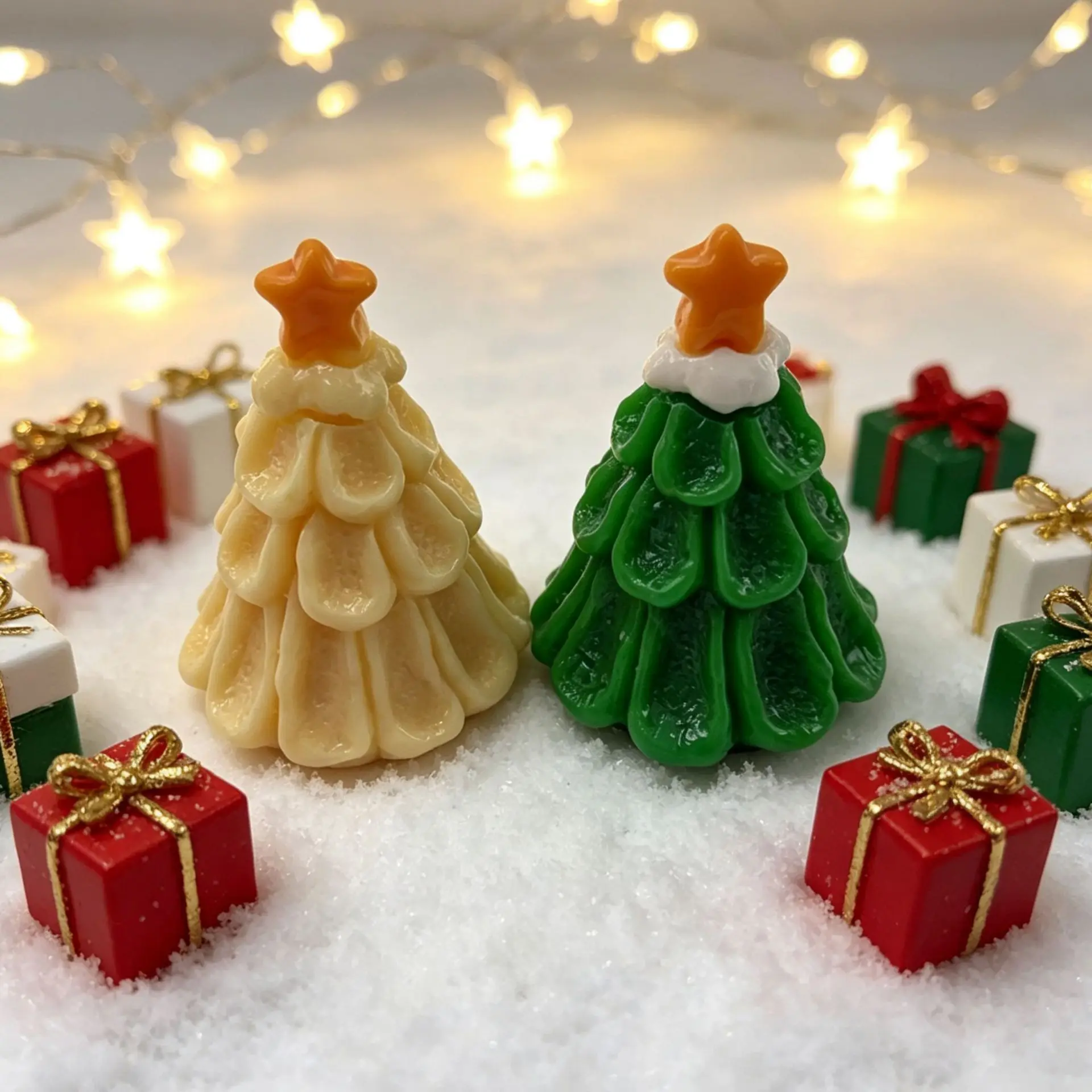 100pcs Cute Miniature Christmas Atmosphere Christmas Tree 3D Resin Charms DIY for Keychain Earring Scrapbook Dollhouse Accessory