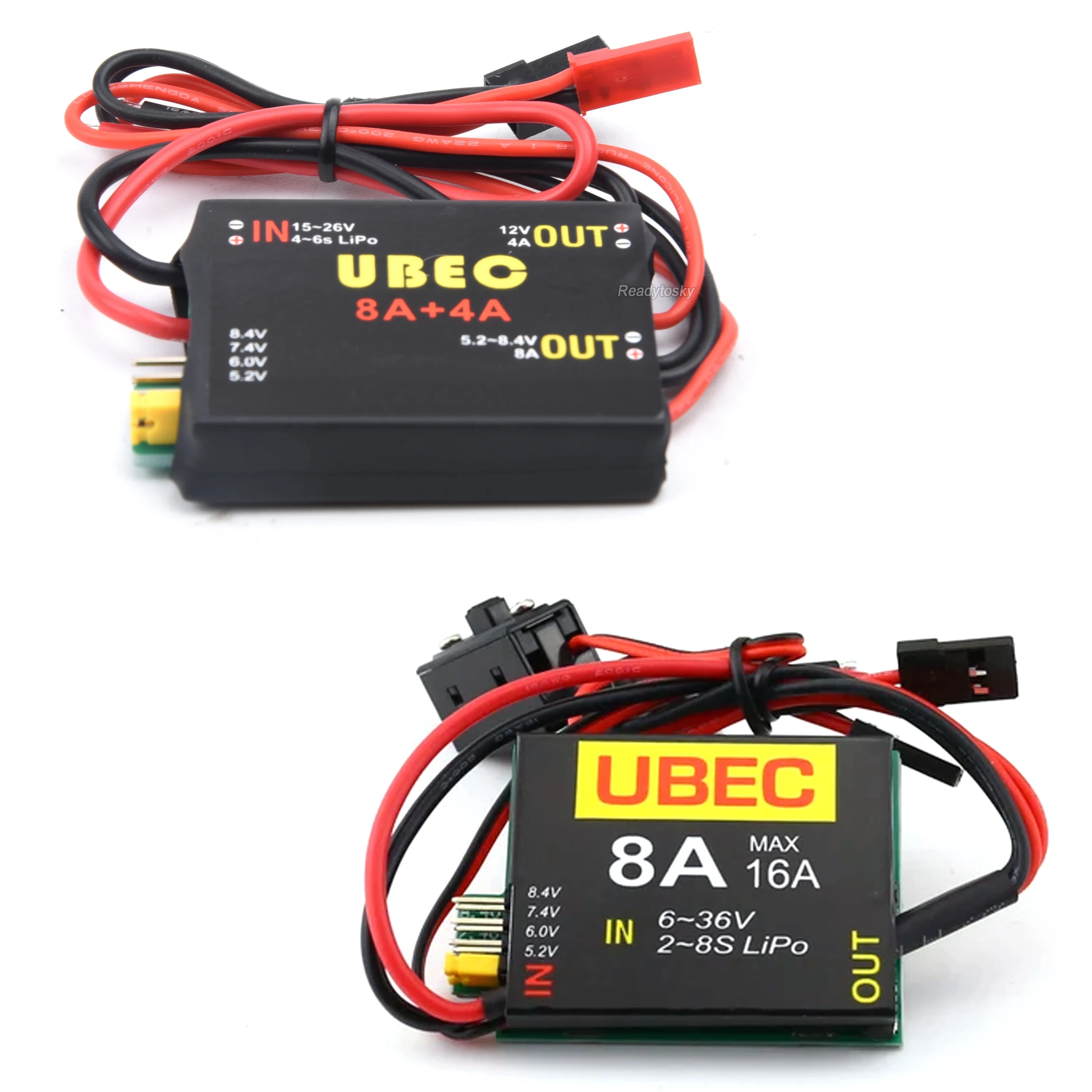 2S-6S 6-36V DUAL UBEC 8A + 4A y UBEC 8A/16A BEC 5,2/6,0/7,4 V/8,4 V Servo fuente de alimentación separada RC coche Fix-Wing avión Robot brazo