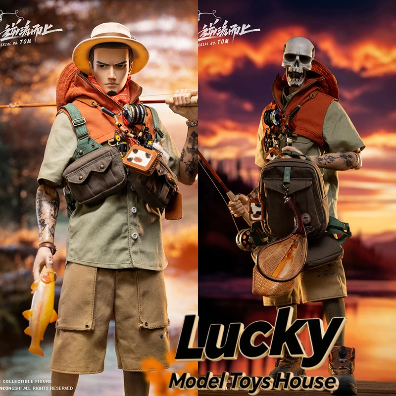 

HK WORKSHOP JC-009 1/6 Фигурка Тома Англера: Модель-орнамент с окаменелостью рыбой, 12-дюймовая модель рыболова-солдата с черепом, игрушка