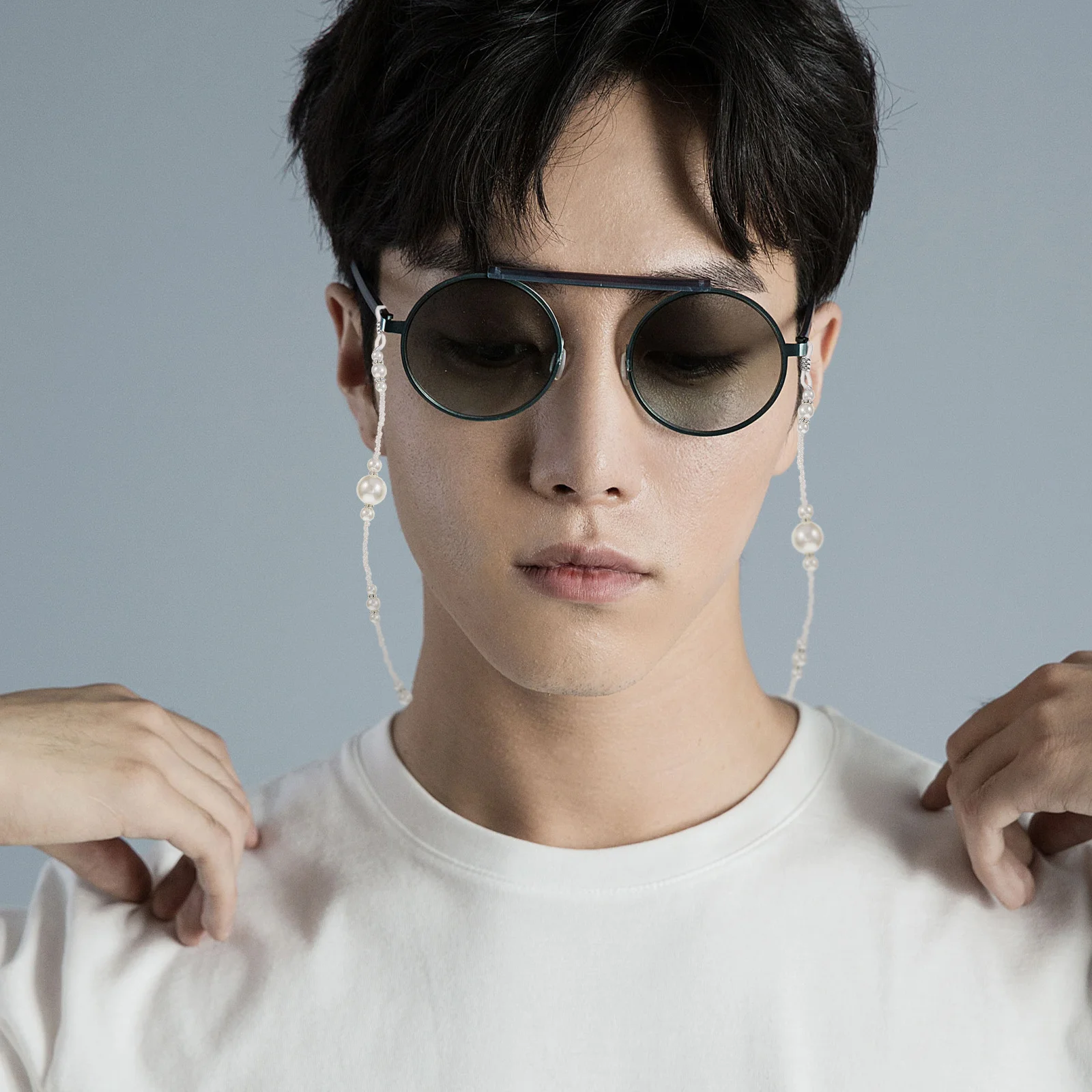 2 قطعة النظارات اللؤلؤ معلقة الحبل طويل قابل للتعديل مطرز سلسلة النظارة حامل أنيق شنقا حبل لنظارات القراءة