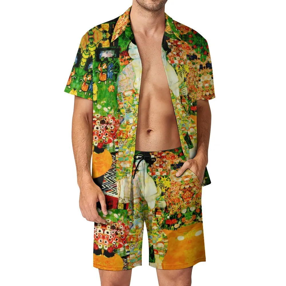 Men's Beach Suit Gustav Klimt The Dancer Die Tänzby 2 Pieces Coordinates  High Grade  Going Out Funny Graphic