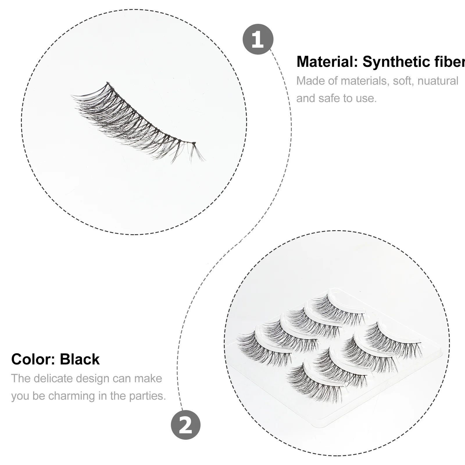 ขนตาปลอมปลายแหลม ขนตาไฟเบอร์ทำมือธรรมชาติ สำหรับงานแต่งงาน งานปาร์ตี้ ใช้ได้ทุกวัน ต่อขนตาหนา แต่งหน้า