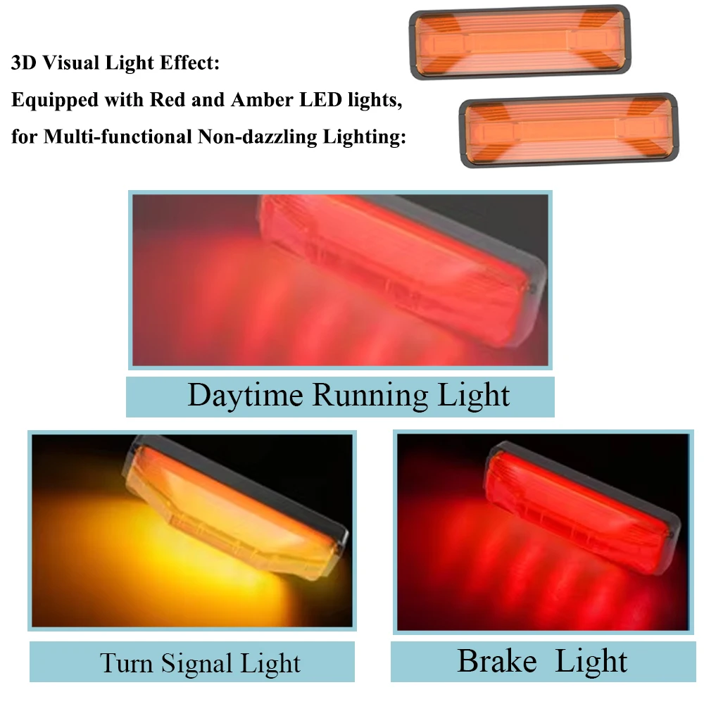 2 قطعة 12-24 فولت القيادة الأحمر + الفرامل الأحمر + بدوره العنبر 28LED المصابيح الخلفية بدوره أضواء الإشارة مناسبة للسيارات والشاحنات والمقطورات والشاحنات