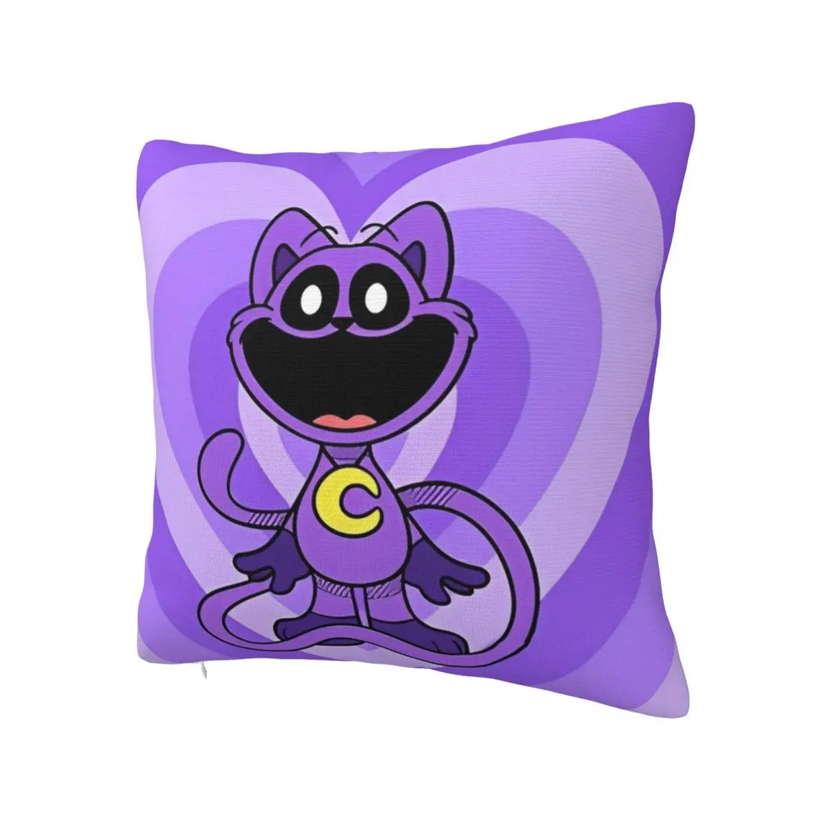 Smiling Catnap Heart Happy Pillowcase Printing Polyester Cushion Cover Decorations Cartoon Game Throw Pillow Case Cover 40*40cm