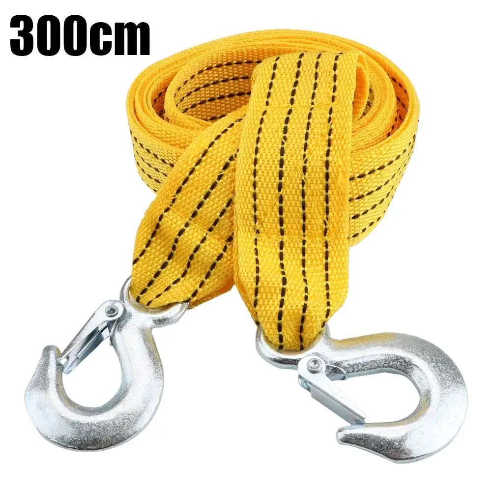 1 Pcs Car Tow Cable Heavy Duty 5 Ton Trailer Rope Towing Pull Rope Strap Hooks Van Road Recovery Car Accessories