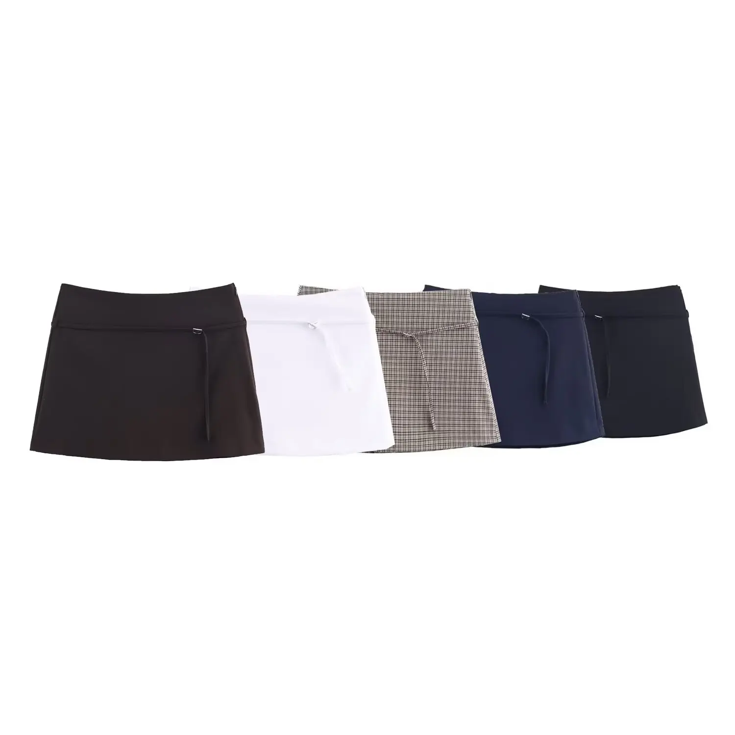 

American College Sle Plaid Belted Skirt Spring 2026 Anti-Light Pants ort Skirt Women's Faion High Waist A-Line Skirt