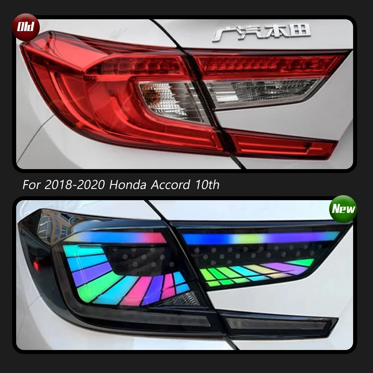 Dynamic Turn Signal Tail Lamp Auto Accessories Upgrade Modified New LED For Honda Accord 10th RGB 2018-2020 Taillights