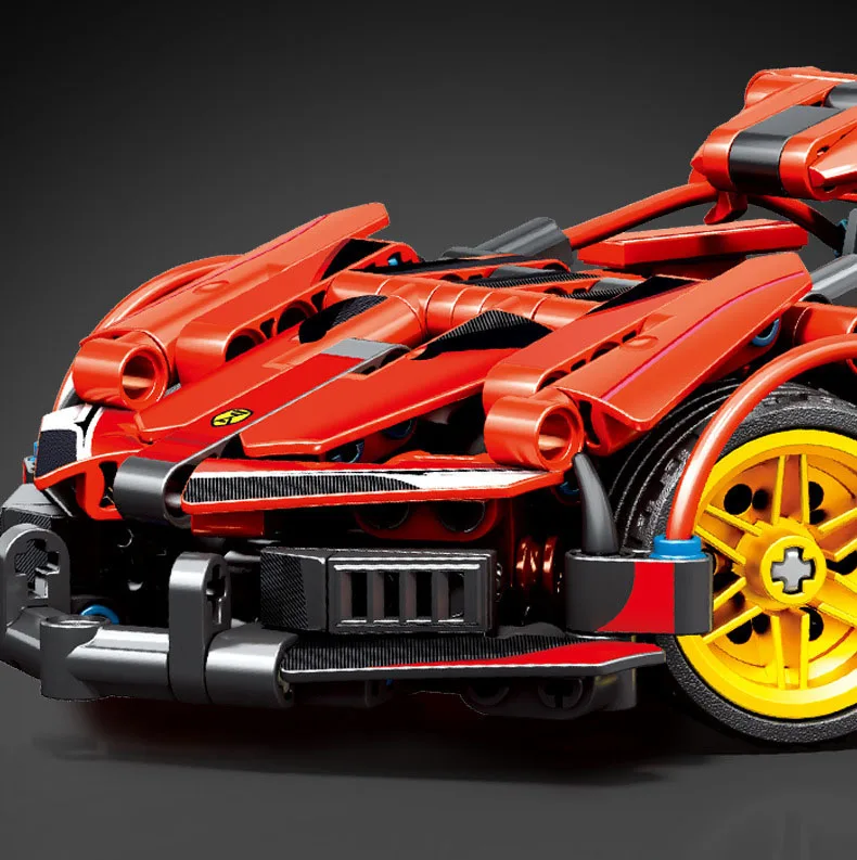 Technischer 1:18 Maßstab Supersportwagen-Bausatz Apolloes Project EVO Super Sport Auto Rückziehfahrzeug Konstruktions-Bausteine Spielzeug – Detail 3