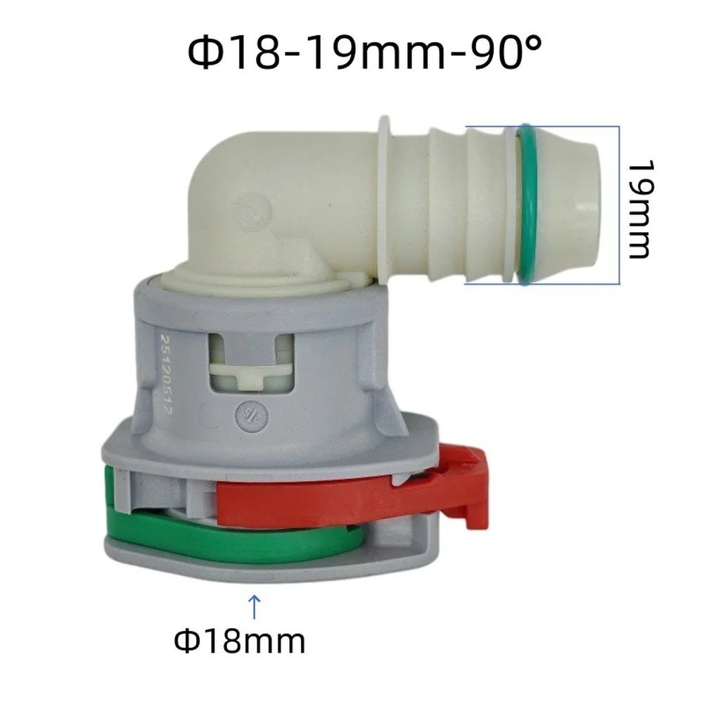 Automotive Quick Connect Fuel Fitting 18mm ID 90 Degree Angle for Use with Ethanol Blended and for ultra Low Sulfur Diesel