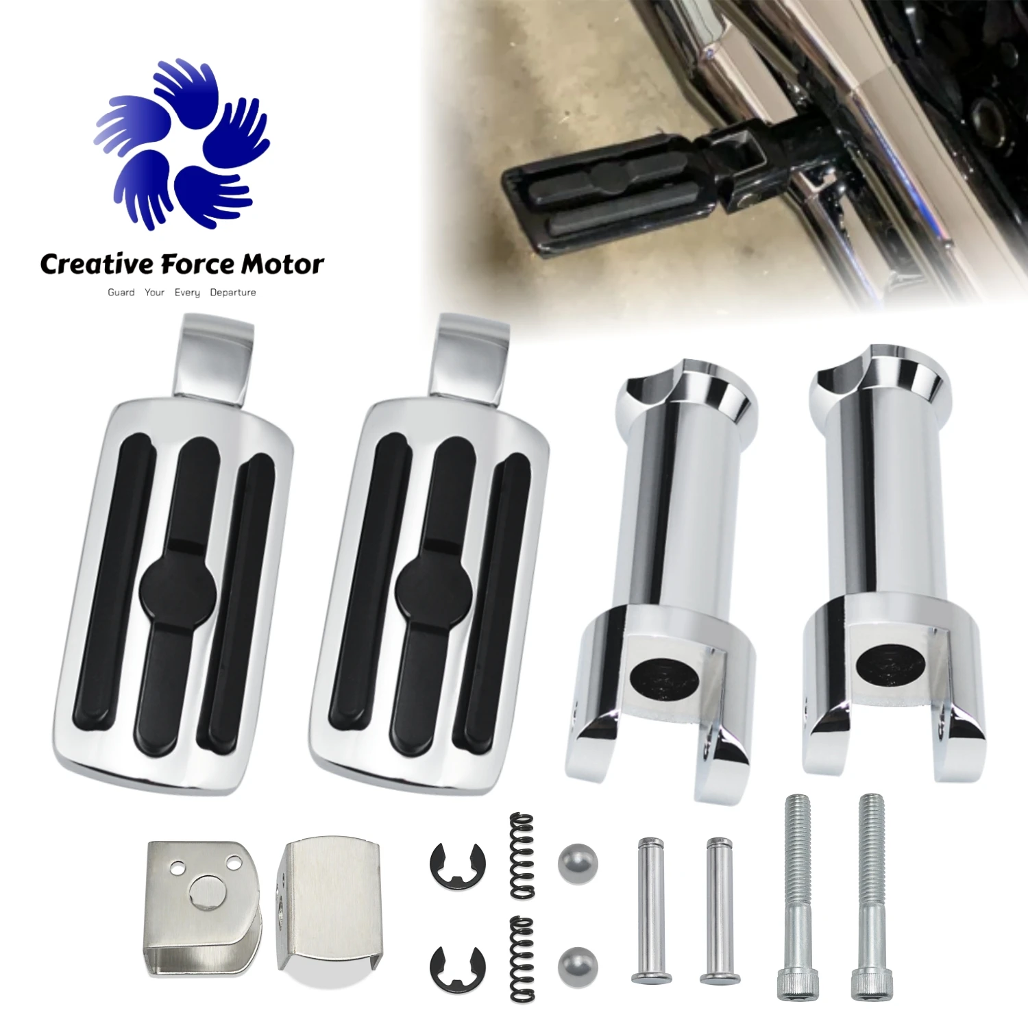 

2018-2024 Rear Passenger Foot Pegs Mount Kit Motorcycles Footrest For Harley Softail Fat Boy 114 Breakout Low Rider S Street Bob
