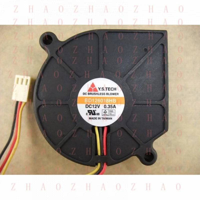 L+ for  Y.S. TECH 6018 BRUSHLESS Blower Fan BD126018HB DC 12V 0.35A 3Pin 60x18mm