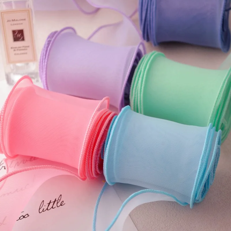 

Matte Fishtail Silk Organza Ribbon Roll for Gift Wrapping Flowers, Bouquet Packaging Bow Material Hair Ornament Decoration Gauze