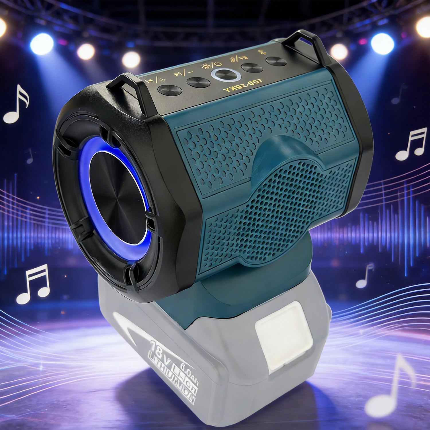 

Портативная Bluetooth-колонка, совместимая с Makita 18 В (батарея в комплект не входит) Беспроводная связь BT5.3, уличная колонка для домашней вечеринки на рабочем месте