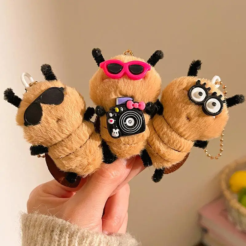 Desenhos animados de pelúcia bonito engraçado barata forma boneca pingente estudante saco decoração estudante diversão presente acessórios
