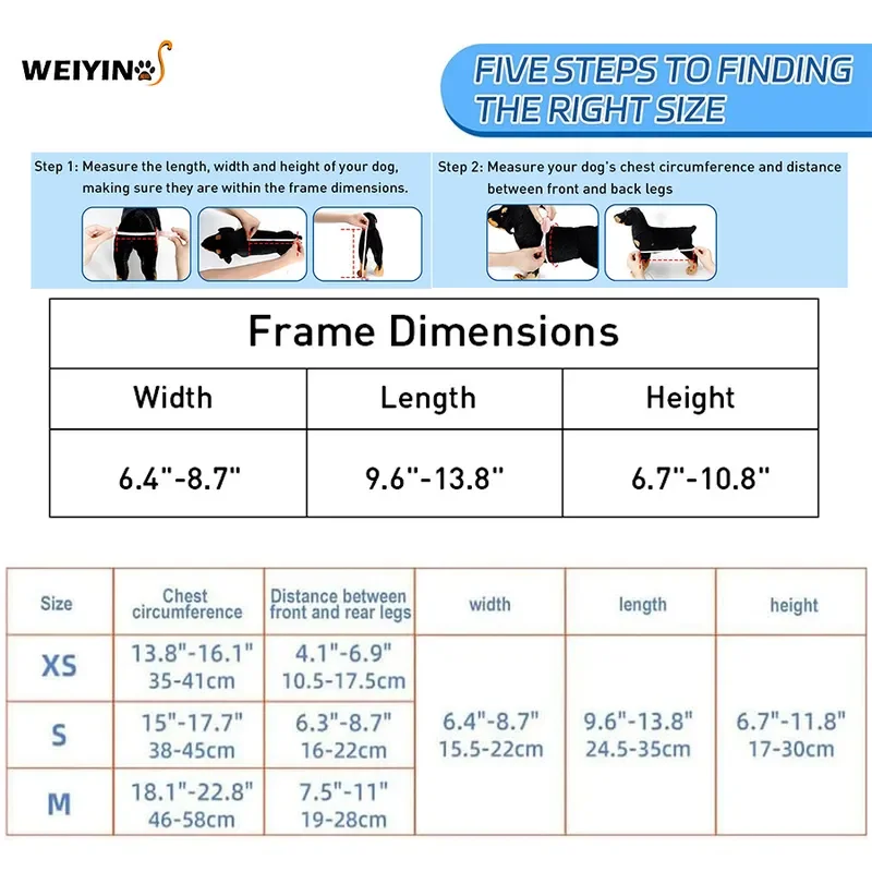 for Disabled Dog Wheelchair Pet Rehabilitation Walker for Injured Dogs Cats Moped Style Mobility Aid Support